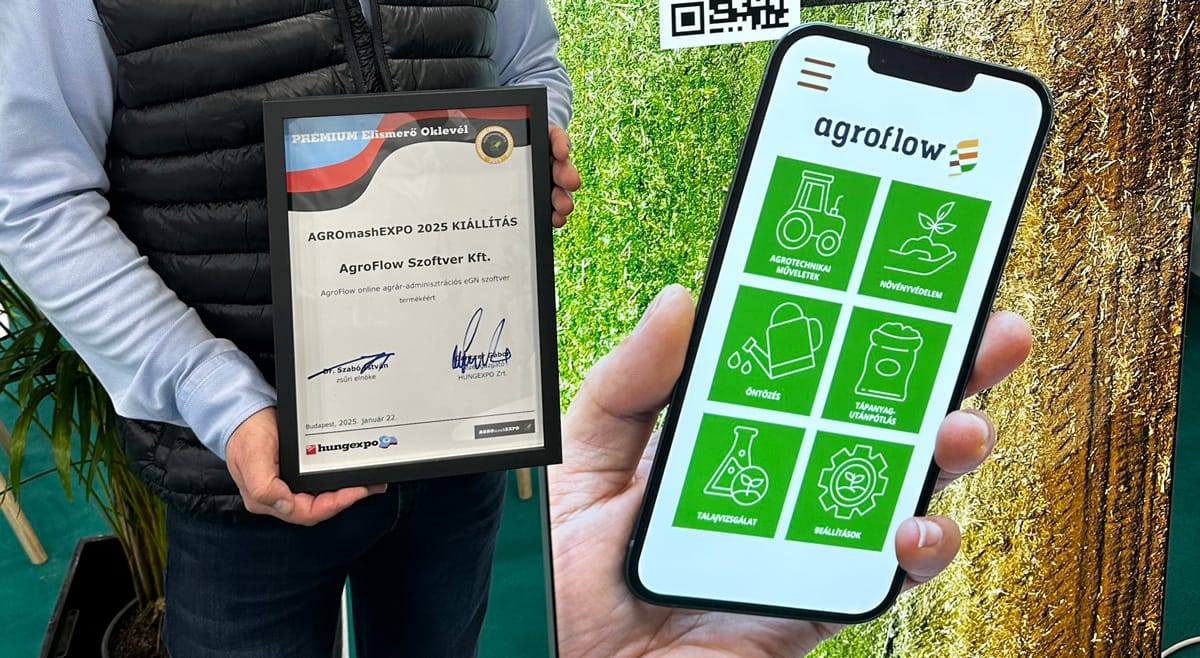 Agroflow - Agromash Prémium elismerő oklevél