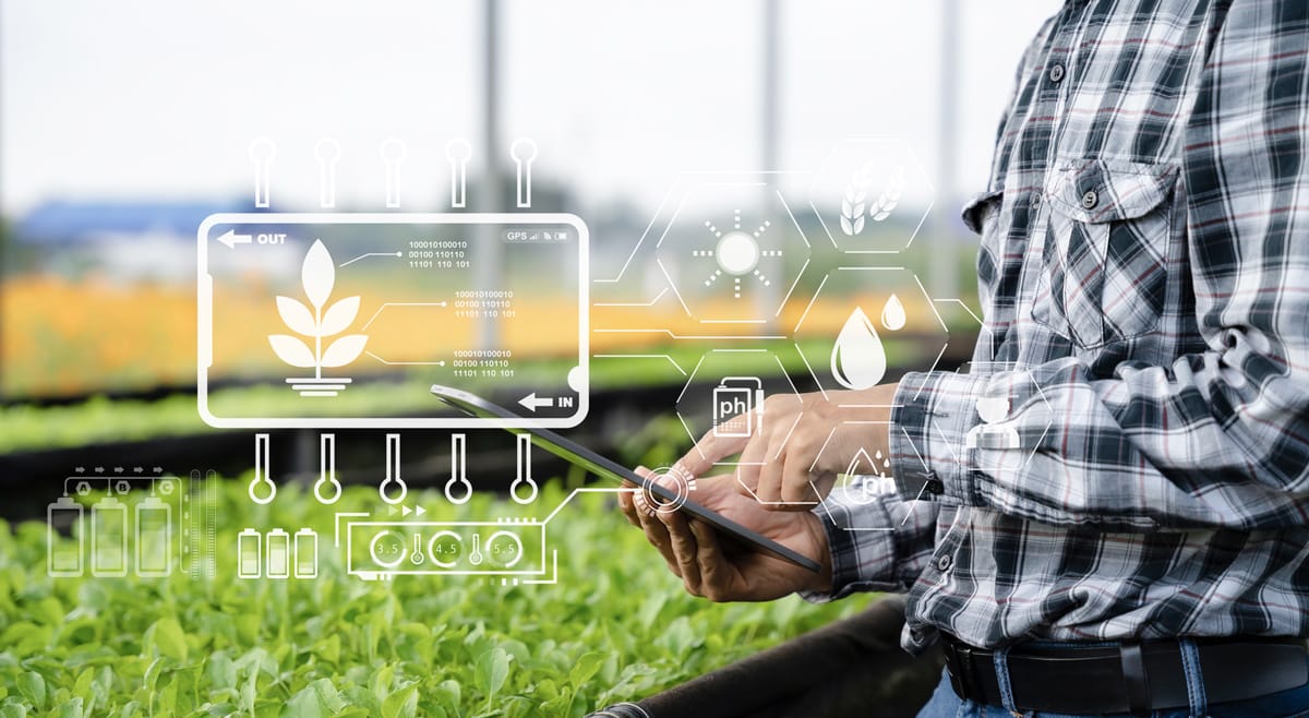 Digitális mezőgazdasági adatgyűjtés és növényfigyelés egy precíziós gazdálkodási rendszer segítségével.